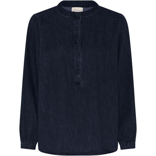 FRAU SKJORTE, MADRID LS DENIM SHIRT, DARK BLUE DENIM